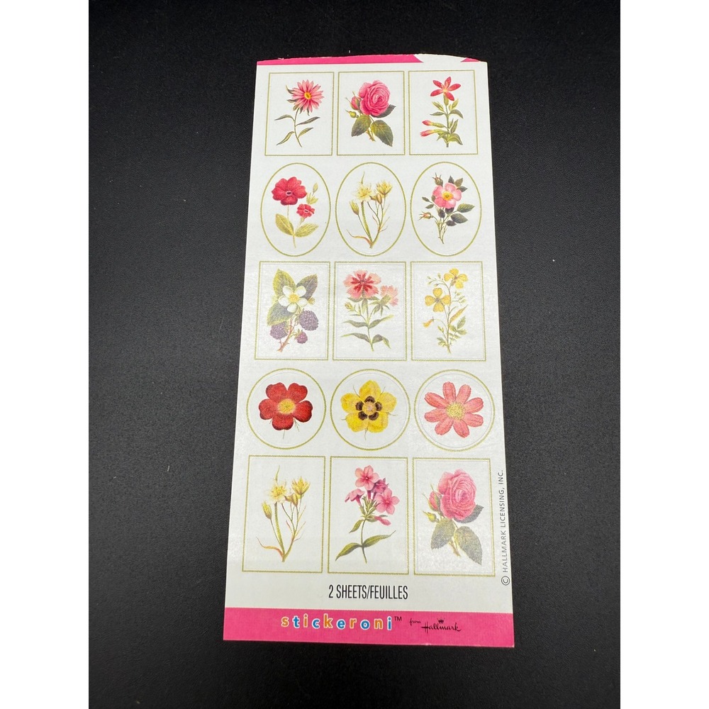 Vintage Stickeroni Hallmark Stickers Floral Botanical Borders Single Sheet‎